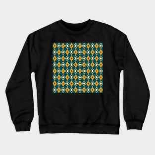 Teal and Yellow Harlequin Pattern Crewneck Sweatshirt